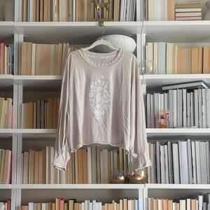 FREE PEOPLE NWOT Elegant Cream Long Sleeve  Top